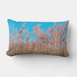 Golden Prairie Grasses Nature Photo Lumbar Pillow Lendenkissen
