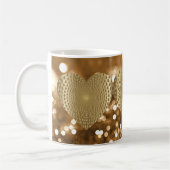 Golden Prismatic Heart Bokeh Imitats Glitzer Kaffeetasse (Links)