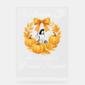 Golden Pumpkin Fall Brautparty Willkommen Acrylschild (Vorderseite)
