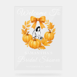 Golden Pumpkin Fall Brautparty Willkommen Acrylschild