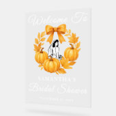 Golden Pumpkin Fall Brautparty Willkommen Acrylschild (Winkel)