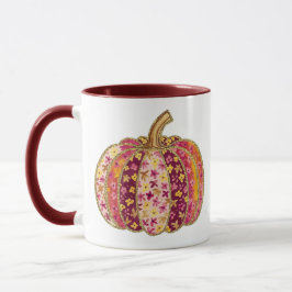 Golden Pumpkin & Floral Delight Coffee Tasse