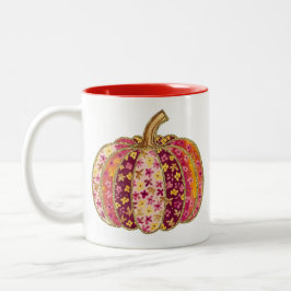 Golden Pumpkin & Floral Delight Coffee Tasse
