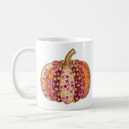Golden Pumpkin & Floral Delight Coffee Tasse