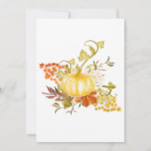 Golden Pumpkin und Herbstlaub Einladung (Rückseite)