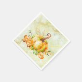 Golden Pumpkin Watercolor Paper Napkin Serviette (Ecke)