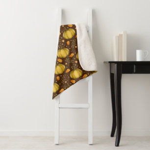 Golden Pumpkins Sherpa Blanket Sherpadecke