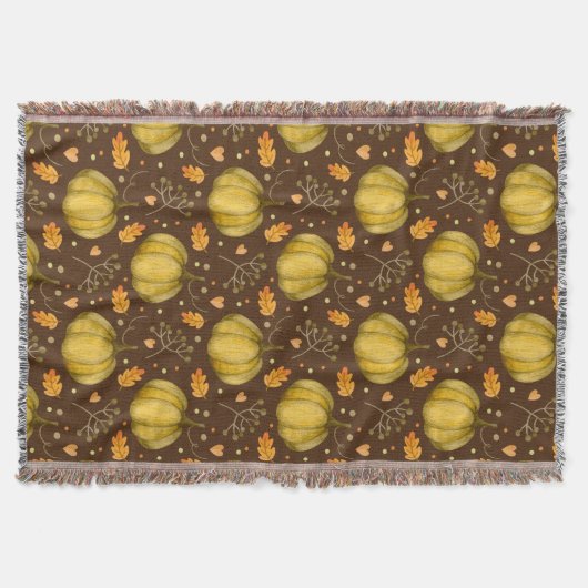 Golden Pumpkins Throw Blanket Decke (Vorderseite)