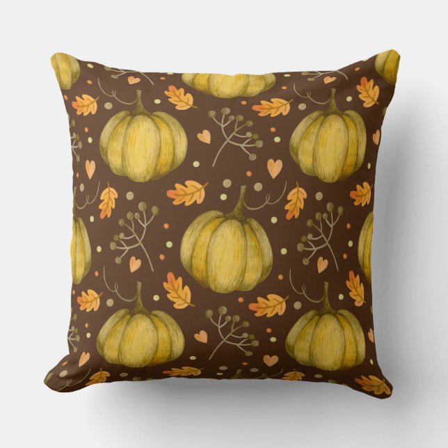 Golden Pumpkins Throw Kissen (Vorderseite)