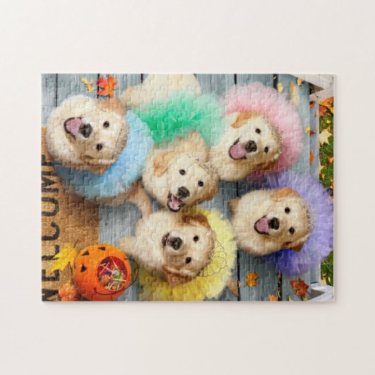 Golden Puppies Trick oder Behandlung Puzzle (Horizontal)