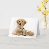 Golden Puppy Doctor Karte (Gelbe Blume)