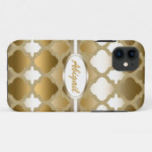 Golden Quatrefoil marokkanisches Gittermuster Case-Mate iPhone Hülle (Rückseite (Horizontal))