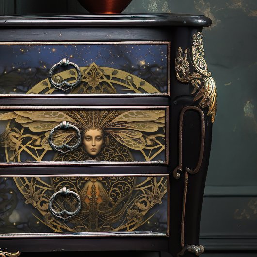 Golden Queen Bee Steampunk Art Nouveau Seidenpapier