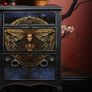 Golden Queen Bee Steampunk Art Nouveau Seidenpapier