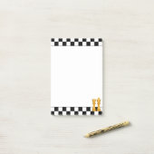 Golden Queen & King auf Black & White Schach Post- Post-it Klebezettel (Auf Schreibtisch)