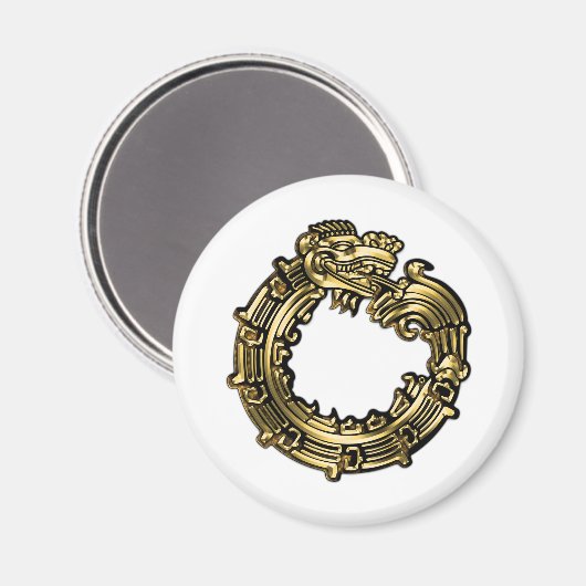 Golden Quetzalcoatl Magnet (Vorderseite/Rückseite)