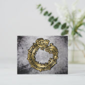 Golden Quetzalcoatl Postkarte (Stehend Vorderseite)