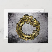 Golden Quetzalcoatl Postkarte (Vorne/Hinten)