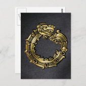 Golden Quetzalcoatl Postkarte (Vorne/Hinten)