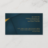 Golden Quill Pen und geometrisches Layout Visitenkarte (Rückseite)