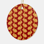Golden Rabbits Keramik Ornament (Links)