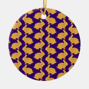 Golden Rabbits Keramikornament