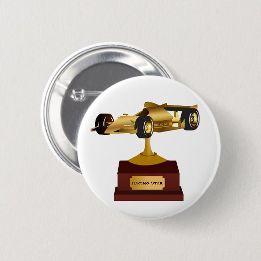 Golden Race Car Trophy Button (Vorne & Hinten)