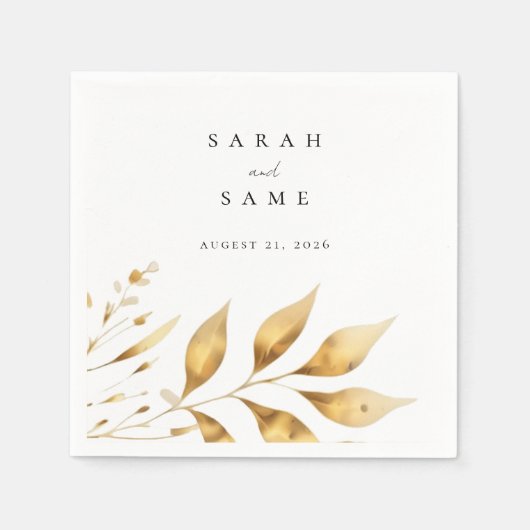 Golden Radiance Wedding Napkins Serviette (Vorderseite)