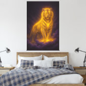 Golden Radiant Tiger on Storm Clouds – Fantasy Art Leinwanddruck (Insitu (Schlafzimmer))
