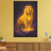 Golden Radiant Tiger on Storm Clouds – Fantasy Art Leinwanddruck (Insitu (Wohnzimmer))