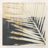 Golden Raffia - Palm Fronds Glasuntersetzer (Vorderseite)
