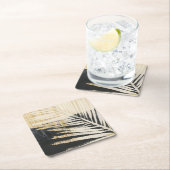 Golden Raffia - Palmfronten Rechteckiger Pappuntersetzer (Vor Ort)