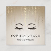 Golden Rain Lashes Quadratische Visitenkarte (Vorderseite)