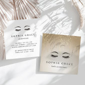 Golden Rain Lashes Quadratische Visitenkarte