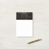 Golden Rain Schwarz Personalisiert Beruflich Post-it Klebezettel (Auf Schreibtisch)