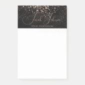 Golden Rain Schwarz Personalisiert Beruflich Post-it Klebezettel (Vorderseite)