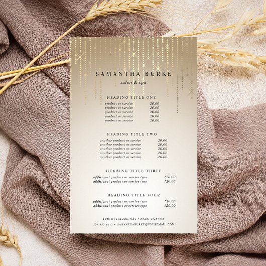 Golden Rain String Lights - Preise und Dienstleist Flyer