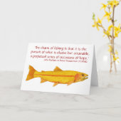 Golden Rainbow Trout Card mit Sprichwort Karte (Gelbe Blume)