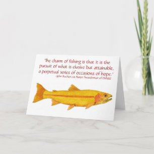 Golden Rainbow Trout Card mit Sprichwort Karte