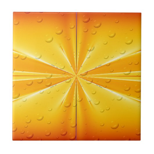 Golden Raindrops Keramik Tile Fliese (Vorderseite)