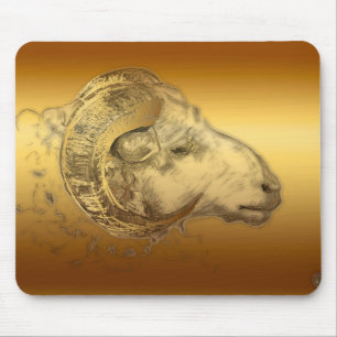 Golden Ram oder Aries Chinesischer Western Zodiac  Mousepad