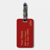 Golden Ram Year Chinese Astrology Zodiac Luggage T Gepäckanhänger (Rückseite vertikal)