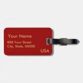 Golden Ram Year Chinese Astrology Zodiac Luggage T Gepäckanhänger (Rückseite horizontal)