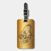 Golden Ram Year Chinese Zodiac Aries Gepäcktag Gepäckanhänger (Vorderseite vertikal)