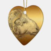 Golden Ram Year Chinese Zodiac Aries Herz O Keramik Ornament (Links)
