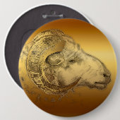 Golden Ram Year Chinesische Astrologie Aries Zodia Button (Vorne & Hinten)