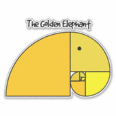 Golden Ratio Elephant Fibonacci Aufkleber (Vorderseite)