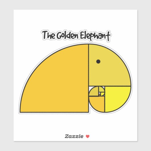 Golden Ratio Elephant Fibonacci Aufkleber (Blatt)
