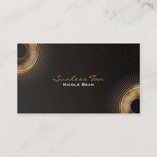 Golden Rays Chic Tanning Salon Business Card Visitenkarte (Vorderseite)