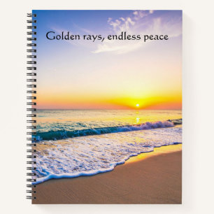 Golden Rays Endloser Frieden Ozean Notizblock